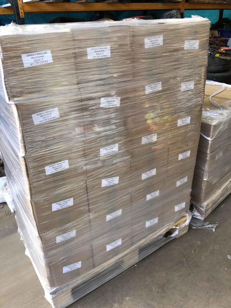 TWBFarms's tweet photo. Got any stamps ! First pallet of @mydirectdriller magazine ready to post out https://t.co/lWQlkAEkAg