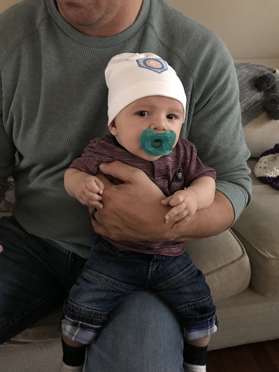 NoheaCafe's tweet photo. Lets go Cubbies!! 😁💙🐻⚾️ #cubs #gocubsgo #babyjake https://t.co/6obMR3RlXo