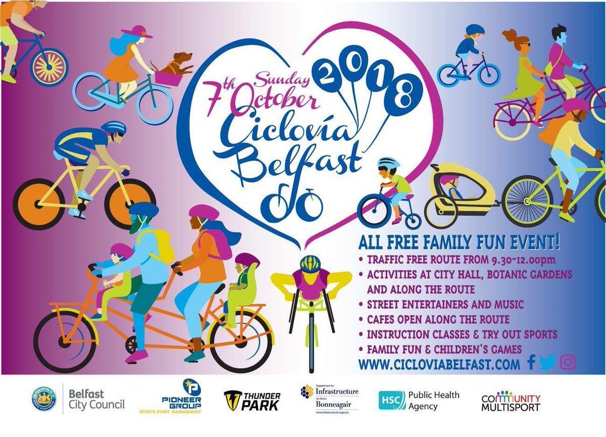 cicloviabelfast's tweet photo. #BelfastHealthyCities18 and we are getting ready for #CicloviaBelfast this sunday! #cyclefreeway #fun #free #everyone #health #wellbeing #cycle #walk #skate #scoot https://t.co/pEXMJCSNZr