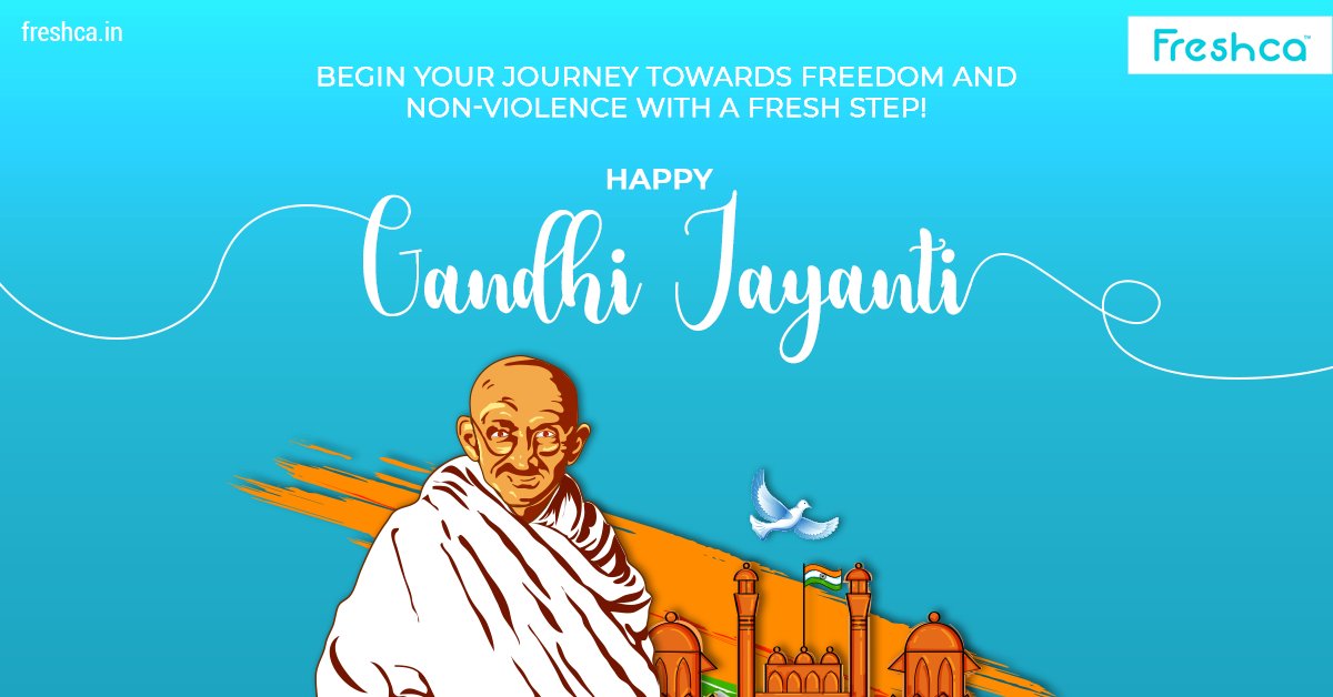 FreshcaOfficial's tweet photo. Let Gandhiji’s wisdom lead us down the right path & give our life a boost of freshness! Freshca wishes you a very happy Gandhi Jayanti!
#Freshca #GandhiJayanti #Gandhi #Freedom #India #Fresh #WetWipes https://t.co/FGA9wzpbQB