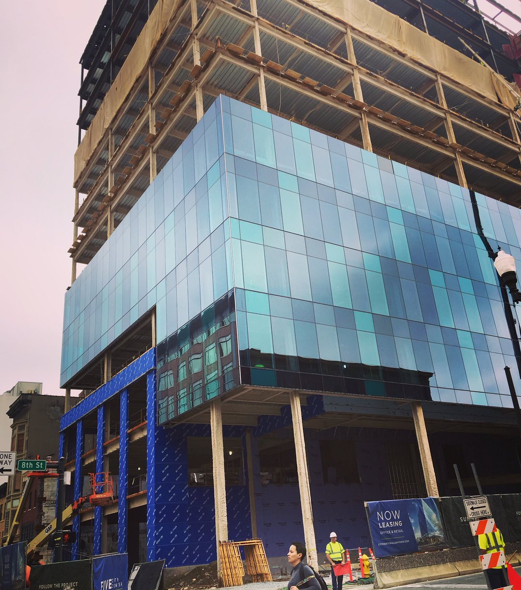bhhs_kylemiller's tweet photo. Glass installation @CityCenterAtwn 5 has begun! #progress #downtown #allentown #centercity #hamiltonstreet #citycenter #allentownpa #pplcenter #downtownallentown #lvrealestate #officebuilding #commercialrealestate #realtor #bhhs #berkshirehathaway #bhhsregency https://t.co/aMpUcxbsf6