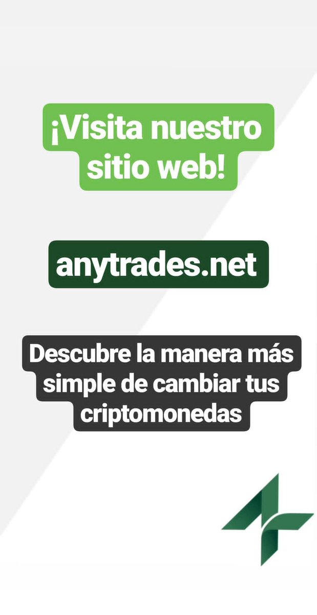 AnyTradesInc's tweet photo. Te ofrecemos la manera más simple de cambiar tus criptomonedas. 😊

We offer you the simplest way to exchange your #Cryptocurrencies 😊 https://t.co/u1jI7N9DZu