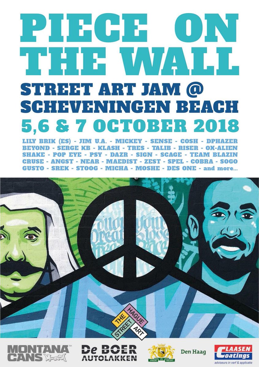 lastplak's tweet photo. Coming weekend @ Scheveningen Beach: Big Street Art Jam with ao Stoog vd Lastplak an Ox Alien. See you there! @THStreetArtTour #thehaguestreetart #lookatthatlineup https://t.co/QHWw2Kdy27