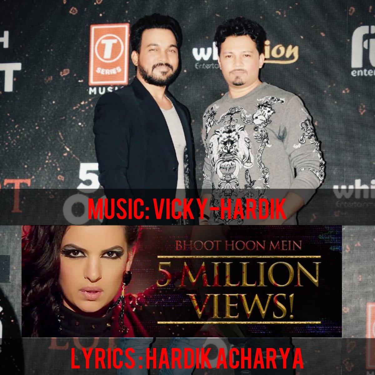 hardikachaarya's tweet photo. 5 million views on our song # bhoothoonmai film #LUPT music #VickyHardik  lyrics #HardikAcharya  Singer #SunidhiChauhan choreographer #ShabinaKhan https://t.co/4fKHxwba0h