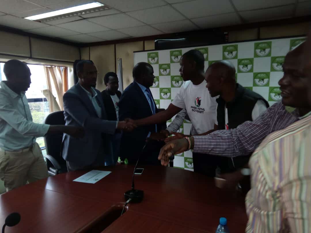 FreekenyaM's tweet photo. Today, the generals of @FreekenyaM met with the @IEBCKenya commissioners led by @WChebukati. We were acquainted of what is required of us in our journey to a #FreeKenya with a Wanjiku - led referendum. We are now ready, we will come near you. Stand to Be counted https://t.co/ElmrTfkAUw