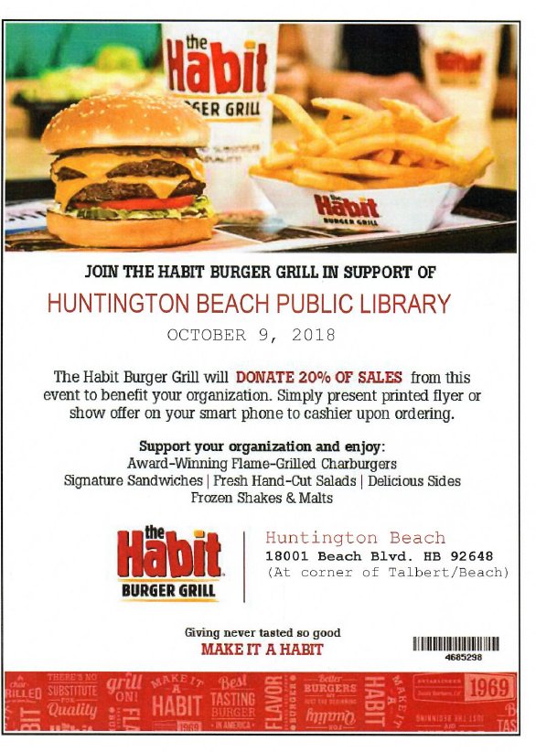 literacyhbpl's tweet photo. How about supporting @literacyhbpl and not cooking (at least for one meal ;)) #fundraiser @ https://t.co/DKvXefWkda on 10/09/18 @HB_Surf_City 18001 Beach Blvd. Present this flyer/ show it in your phone and 20% will be donated to us! Thxs https://t.co/xoMr6nNNHz