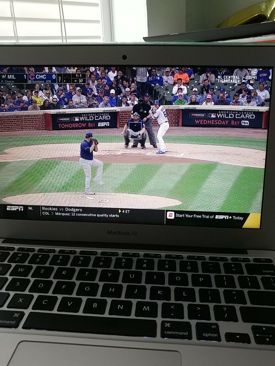 cptabes's tweet photo. When #babytaby is asleep and you can watch baseball in the afternoon 🙌  #blessedbymaternityleave  #EverybodyIn #GoCubsGo https://t.co/D3ETMsvzag
