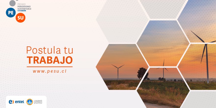 PremioPesu's tweet photo. Aún estás a tiempo de postular tu trabajo sobre sustentabilidad en https://t.co/twsUOvnFWe #Pesu10años https://t.co/9BtuVVHOSf
