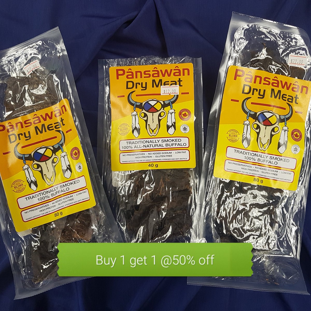 BearBusinesses's tweet photo. Flash Sale, Pansawan dry meat! Great Deal, get yours while they last.  #shoplocal #albertamade #pansawan #highlevelalberta #bnstorefront #snacks https://t.co/12DrpsX6gz