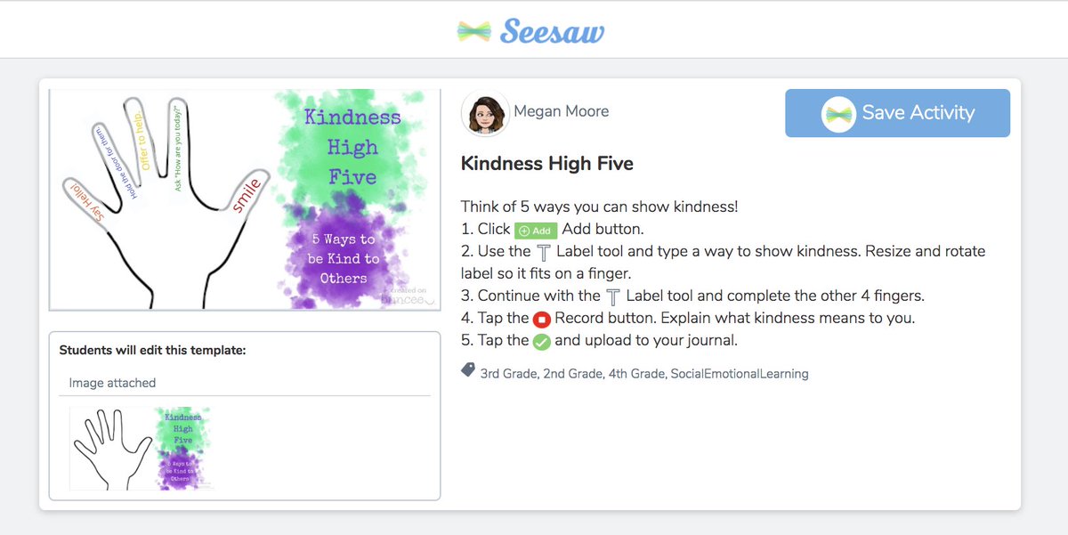 2nd Grade Teachers! Did you see this awesome activity by Megan Moore that was just added to the library? Browse Seesaw's Activity Library today to find other new ideas ready to use in your classroom this week! bit.ly/2QNLhaV #2ndchat