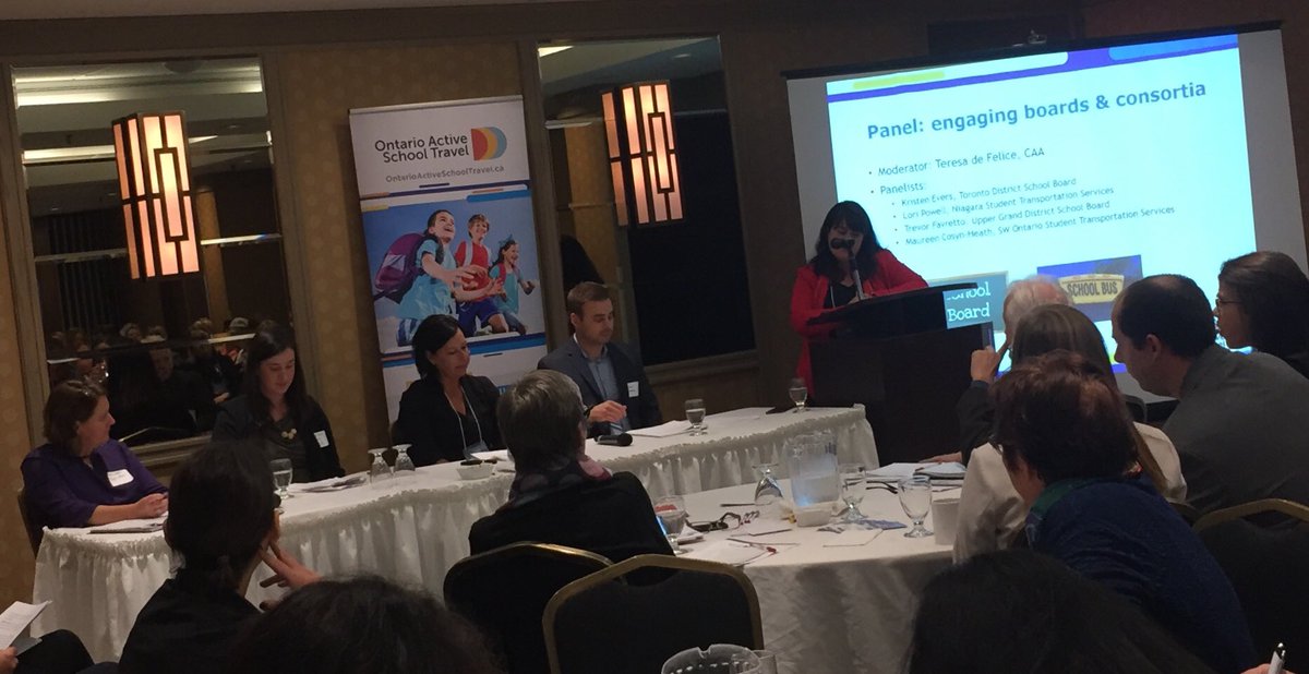 ugdsb's tweet photo. RT @OntarioAST: Panel discussion w school board leaders and student transportation consortia begins at Ontario Active School Travel Summit #OASTS2018 @tdsb @CAA #nsts @ugdsb @mybigyellowbus https://t.co/pr4GHqBLjw