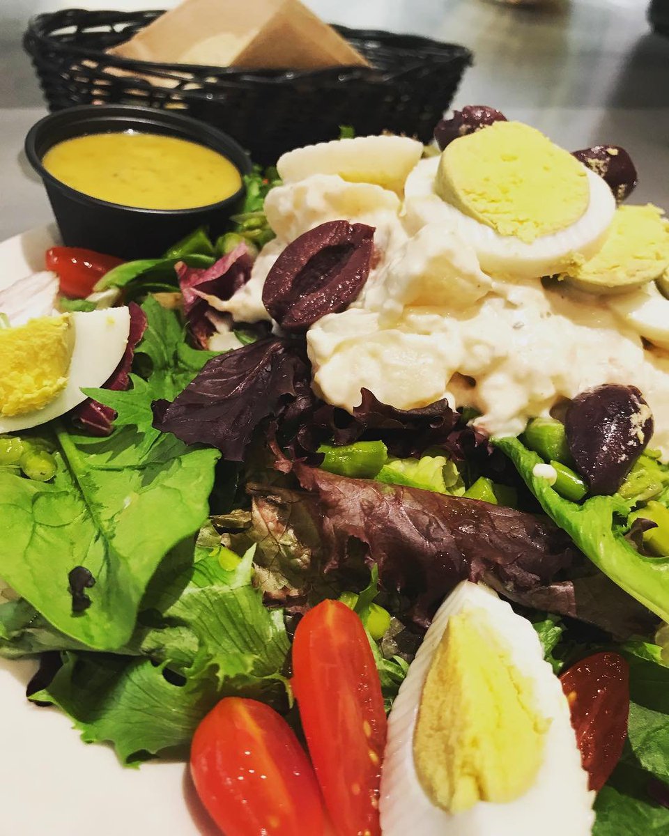 •Salade niçoise, la salada nissarda in the Niçard dialect of the Occitan language, is a salad that originated in the French city of Nice. 
**Come try ‘A KIND OF’ NICOISE Salad today!!! 🥗