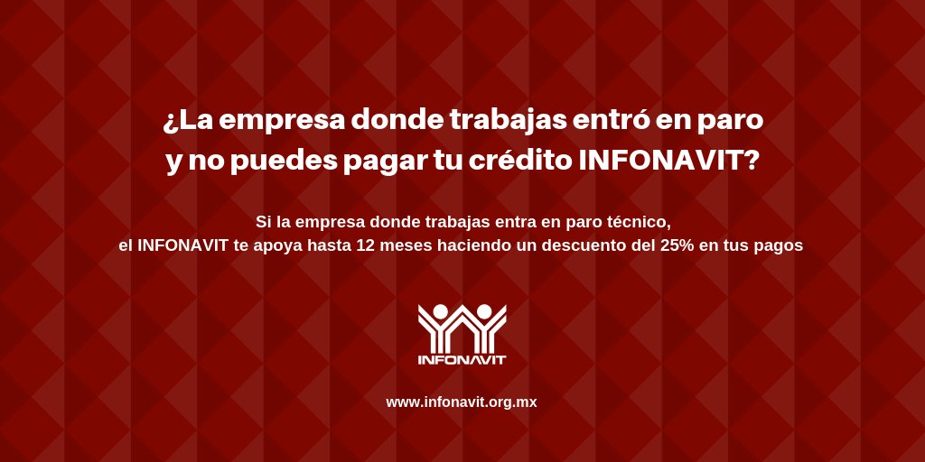 jorgegarralda's tweet photo. Si eres de los que me han preguntado qué hacer si la empresa donde trabajas entró en paro y no puedes pagar tu crédito @Infonavit. Esta información te interesa. #ConstruyendoRealidades #TipsInfonavit https://t.co/q2QFmExUrS