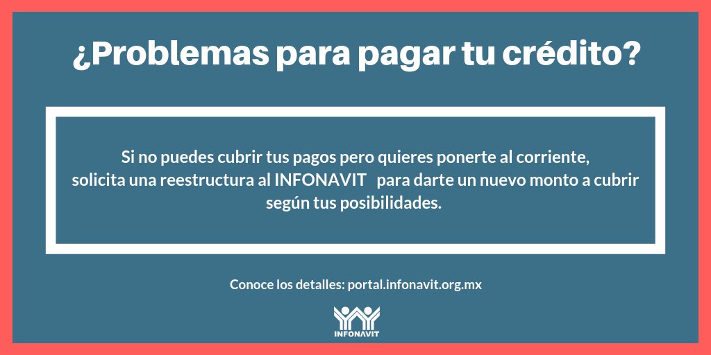 jorgegarralda's tweet photo. Me han estado llegando mensajes de algunos derechohabientes del @Infonavit que por algún motivo no han podido pagar su crédito pero quieren ponerse al corriente. Aquí les dejo información relevante. #ConstruyendoRealidades #TipsInfonavit https://t.co/hvoRpeRVs4