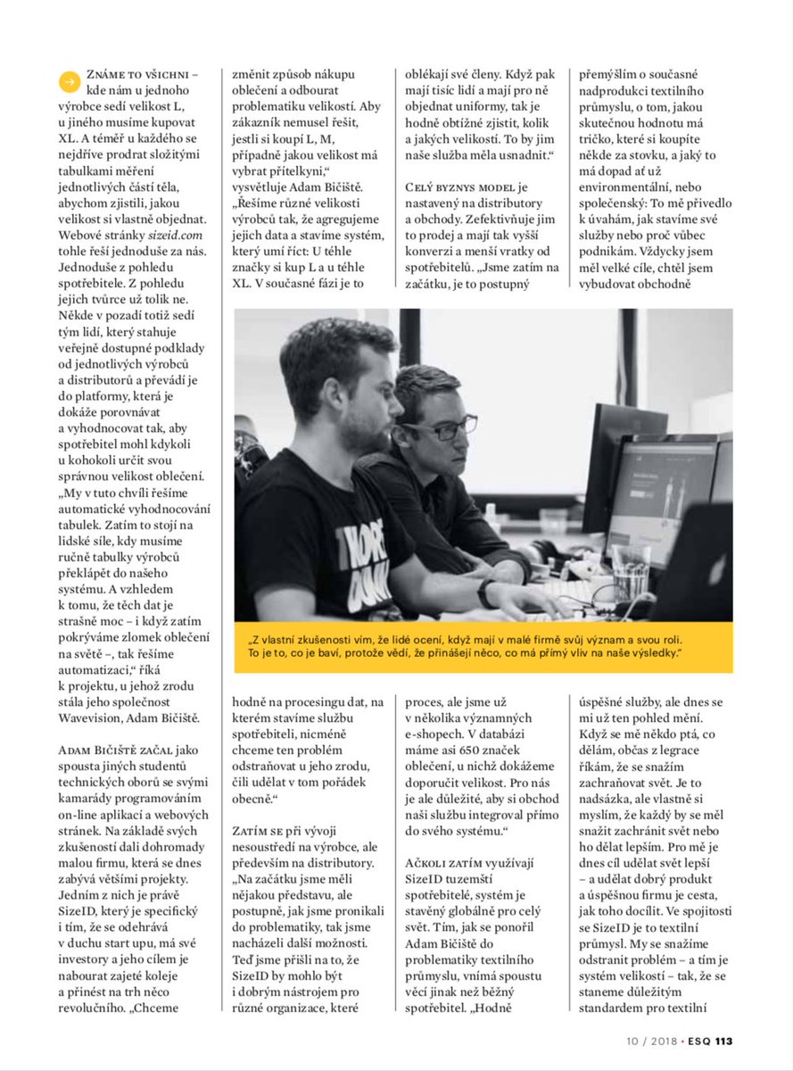 sizeid's tweet image. “Když se mě někdo ptá, co dělám, občas z legrace říkám, že se snažím zachraňovat svět.”🌎

Které cíle @sizeid možná neznáte? Jak @abiciste bere tým a proč vlastně podniká? Pokud chcete vědět, proč nás baví pracovat po jeho boku, čtěte říjnový Esquire a třeba se inspirujte!😉