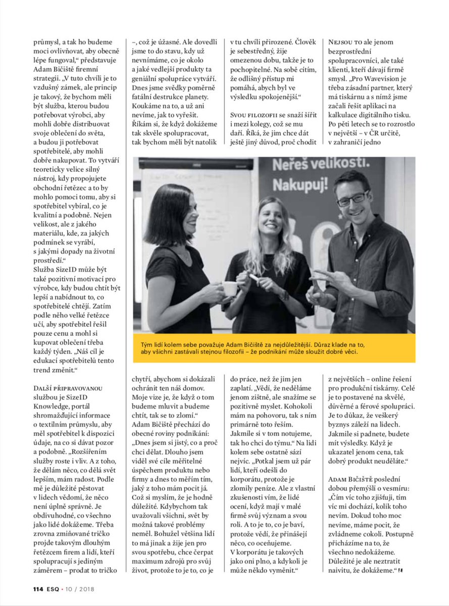 sizeid's tweet image. “Když se mě někdo ptá, co dělám, občas z legrace říkám, že se snažím zachraňovat svět.”🌎

Které cíle @sizeid možná neznáte? Jak @abiciste bere tým a proč vlastně podniká? Pokud chcete vědět, proč nás baví pracovat po jeho boku, čtěte říjnový Esquire a třeba se inspirujte!😉