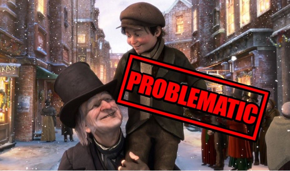 OffensiveCinema's tweet photo. In classic A CHRISTMAS CAROL, the ending of the story allows the Trump-inspired Scrooge to receive forgiveness with no repercussions for his actions!

Tiny Tim’s statement “God bless us, every one” - while clearly Islamophobic - also fails to call out Scrooge’s problematic past. https://t.co/nYBXzOX754