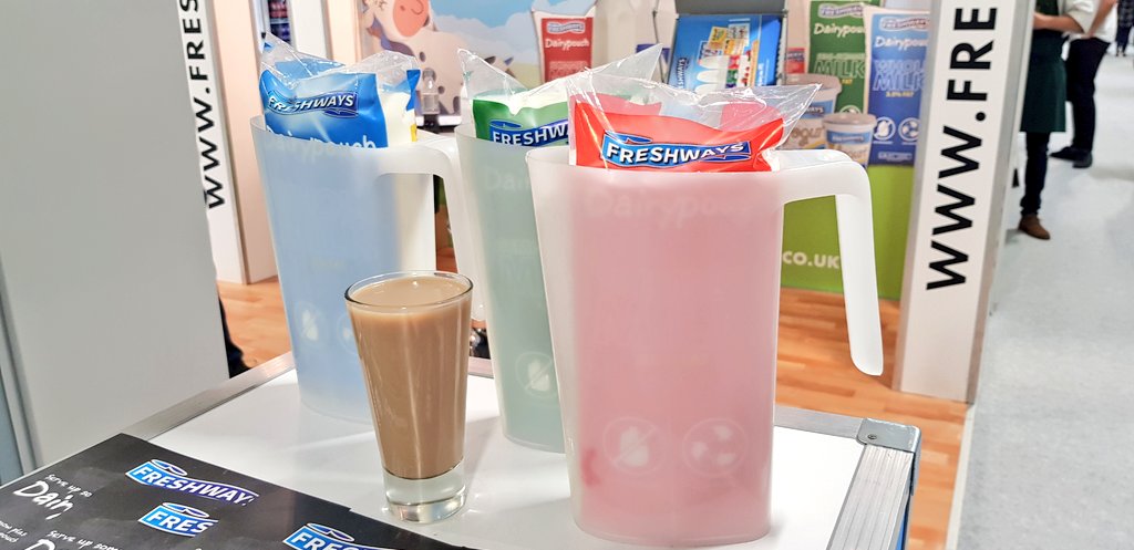 RestaurantShow's tweet image. A family business celebrating 25yrs this year, @Freshways dairypouch uses 82% less plastic. Better for the #environment and for your waste storage. Speak to Stan on US71 tomorrow at #TRS2018