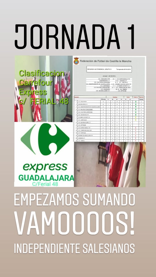 +3 senior <a href="/Independientegu/">Independienteguadalajara</a> <a href="/futbolsales/">CD Salesianos Guadalajara Fútbol</a> ....el equipo empieza la Liga sumando 3 puntos...buen arranque! A por otros 3 puntos en la jornada 2