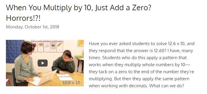 mburnsmath's tweet photo. I just posted a new blog (https://t.co/DZyxBs4dTG), inspired by a response from Westley Young (@Cukalu) to a previous post, a blog by Mark Chubb (@MarkChubb3), &amp; various recent tweets about multiplying by 10. I love Twitter. https://t.co/g2Rud4YeKI