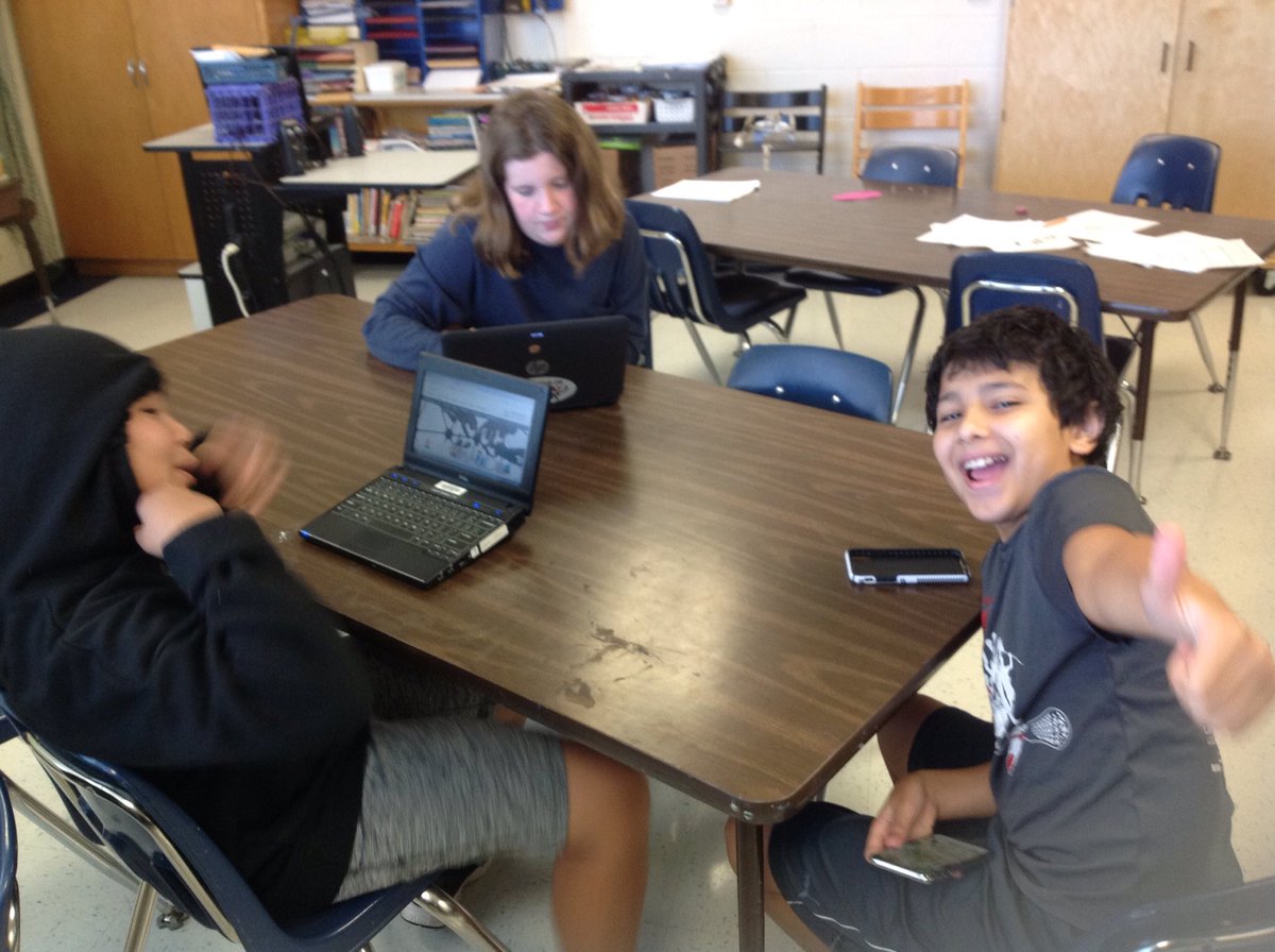 Sixth graders are learning digital image manipulation by turning themselves into heroes.