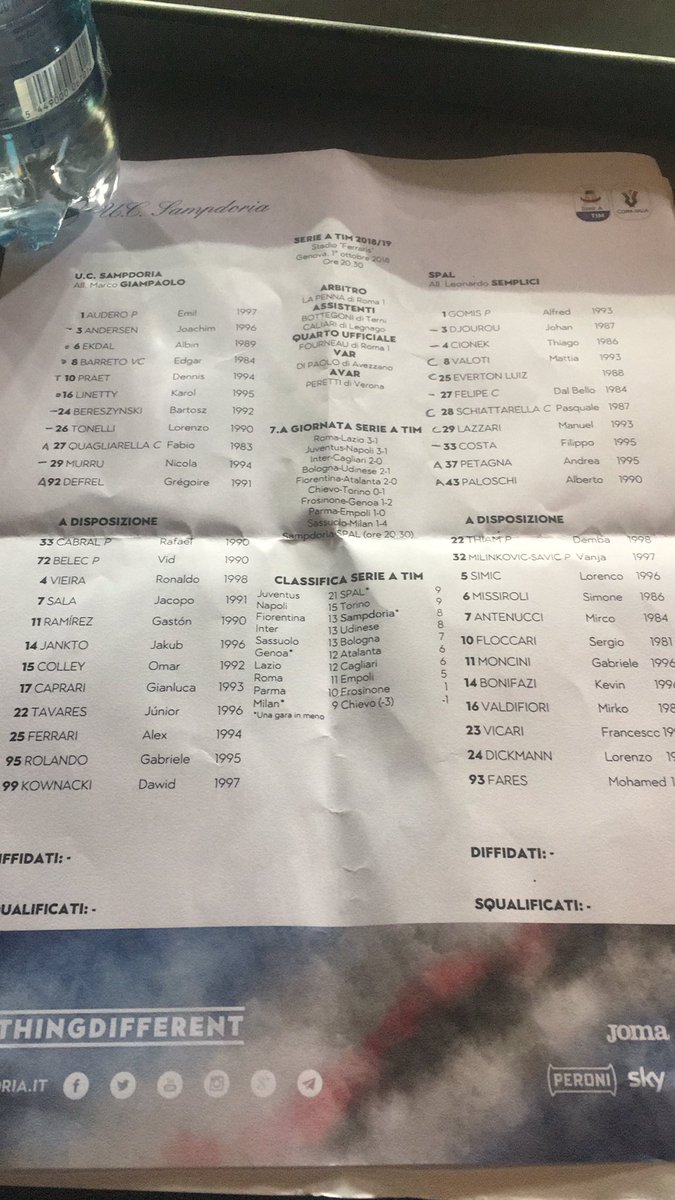 DilettaBarilla's tweet photo. @Eleonoration visto che tu non mi mandi la foto ci provo io #cisonoancheio #SampdoriaSpal  #squadrachevincenonsicambia #sololasampdoria https://t.co/MilaYaNwxw