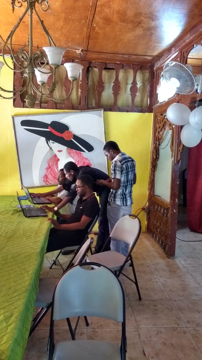 nicolas_chavent's tweet photo. #Ayiti #Haiti #ActionOsmHaiti2018 @IFHpap training in #SaintMarc: après presenting #OSM & @cosmhastm, running an #installParty #KitOsmSIGLibre @josm @osmtracker @osmandapp @mapillary, @REITECH5 @WedjiL @NouvoLib #Smith #Peres teach making #opendata in #OSM #map4ht #Francophonie https://t.co/JQFIQWYc1z