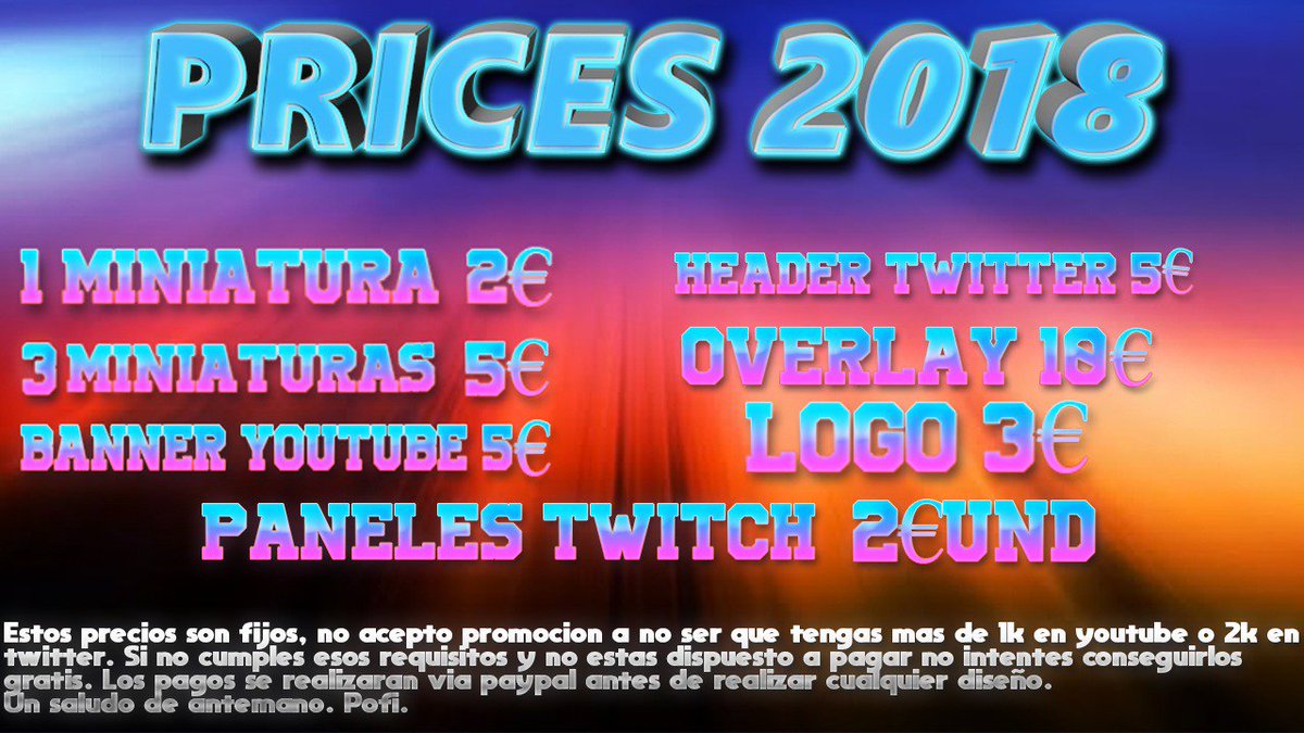 ¡NUEVA LISTA DE PRECIOS!
Estos precios son fijos , y no se aceptan negociaciones.
Interesados envien MD.
#buscogfx #buscodesigner #buscominiaturero