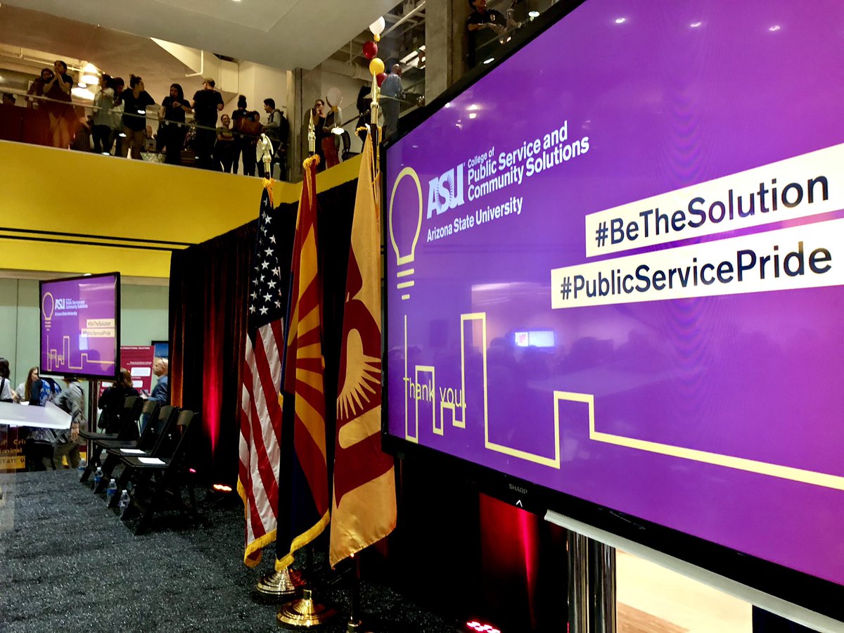ASUPubAffairs's tweet photo. The stage is set for our historic announcement. Follow @asupublicsvc to join the livestream in minutes. #ASUSolutionsFest #BeTheSolution https://t.co/WGNTkBGsMW