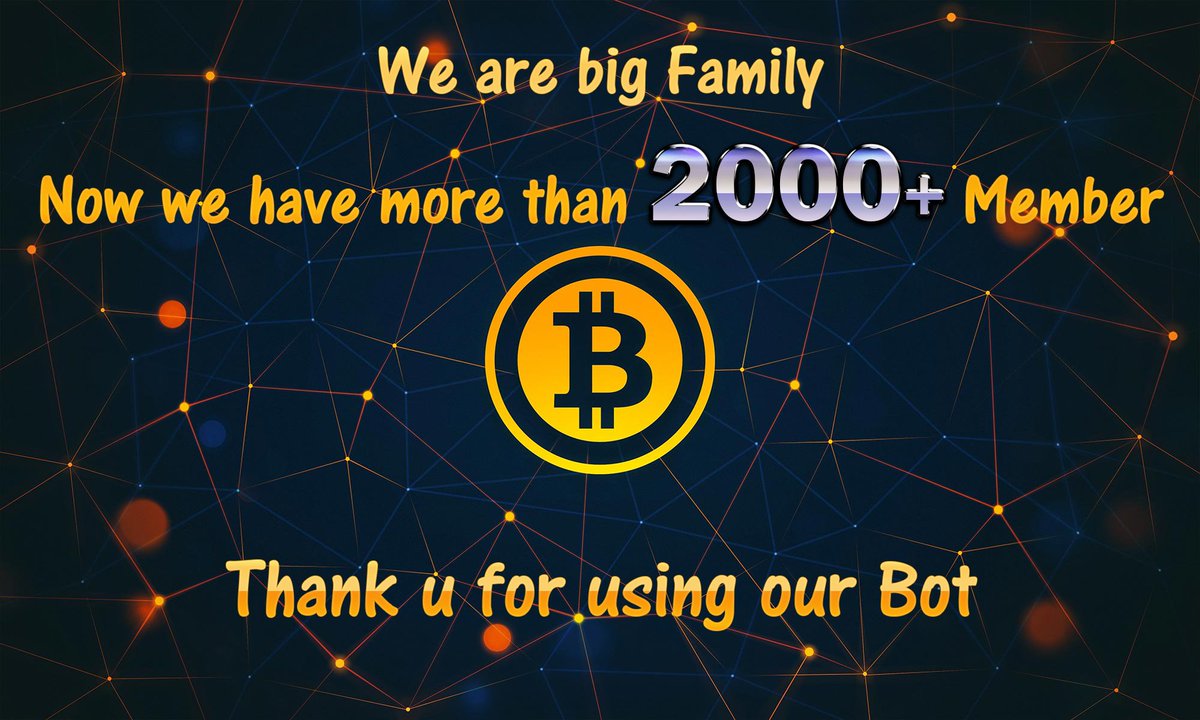 We are big Family

Now we have more than 2000+ Member...

Thank u for using our Bot...

bitcointalk.org/index.php?topi… 

$BTC, $ETH, $LTC, $XRP, $XVG, $XVG, $NEO $BCH, $DOGE $ETC $TRX $ADA $USDT #Bittrex #Poloniex #Binance #kucoin