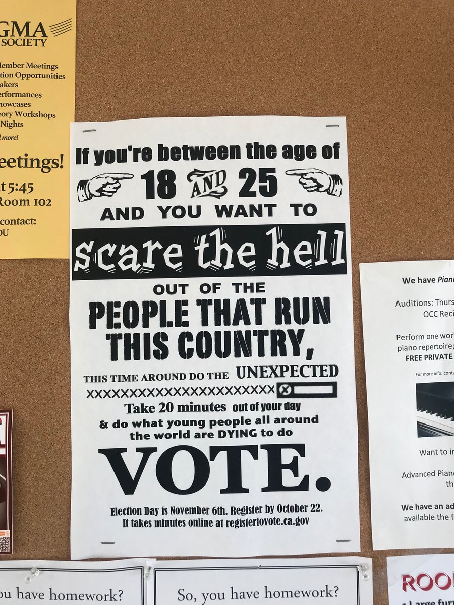 KedricFrancis's tweet photo. Saw this on a bulletin board at Orange Coast College this weekend while taking Otis and Mabel to the OC Children’s Book Festival @kidsbookfest #occbf https://t.co/mgTINT1vGO