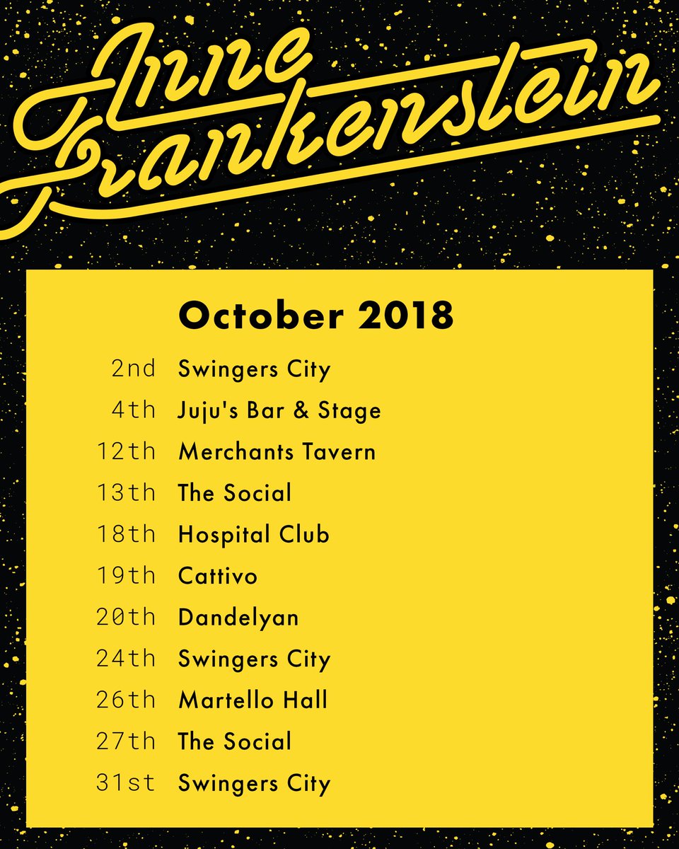 October listings! Come see me play! 🤓