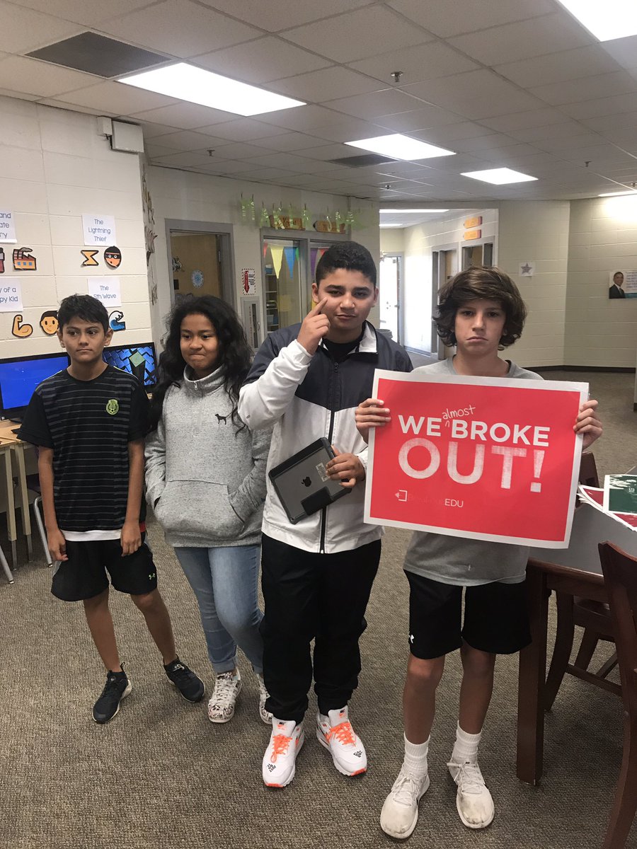 ALaRueScience's tweet photo. Look who broke out of the  @McCleskeyMedia ‘s Cell @breakoutEDU ! https://t.co/fMyPeUX49V