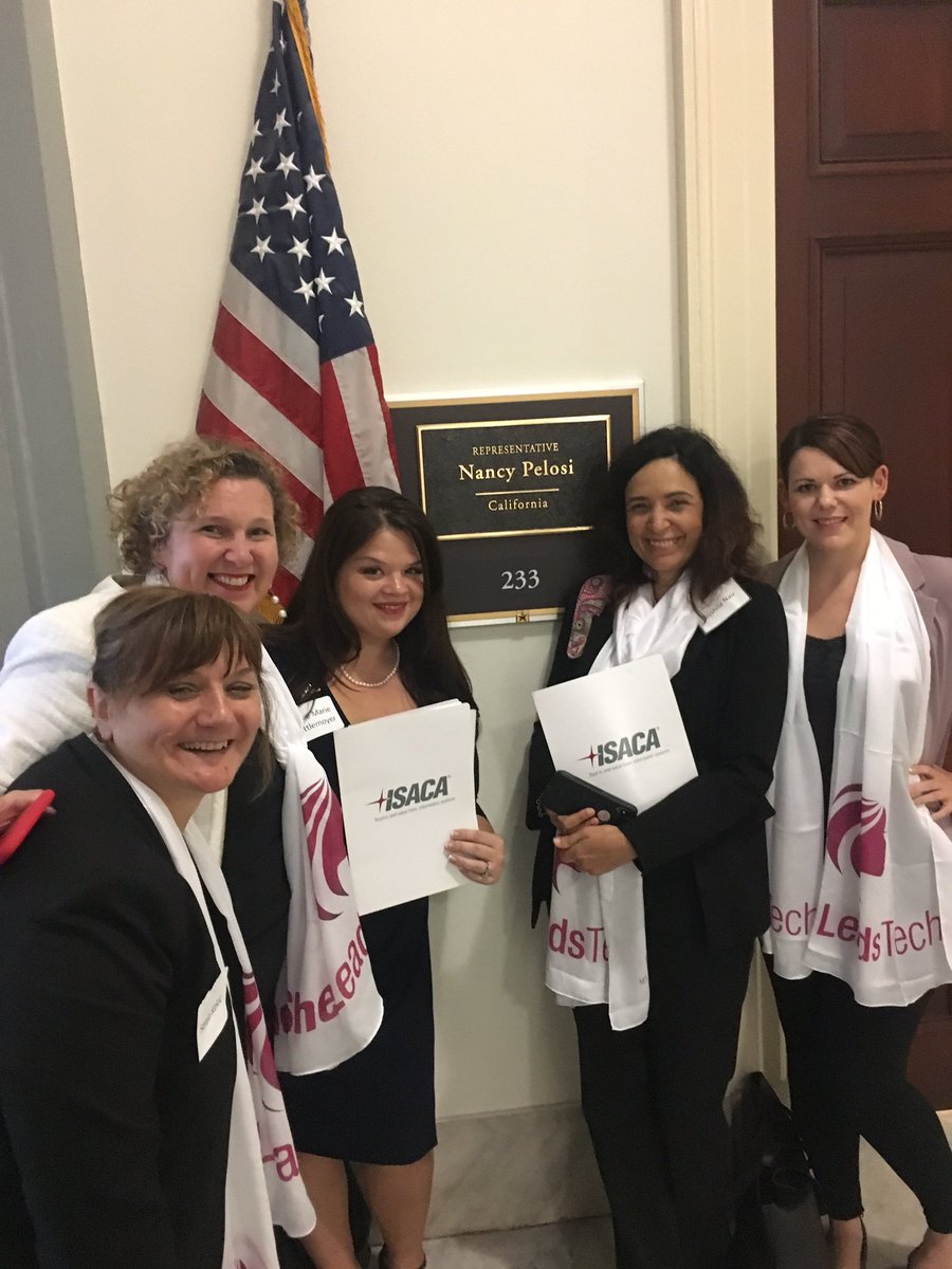 Great meeting with @NancyPelosi staff on education and training for STEM and cybersecurity. @ISACANews