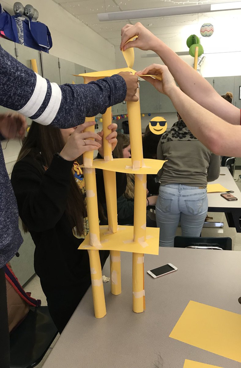 CDramsFCS's tweet photo. Today’s challenge in Family Dynamics... build a tower as high as you can of just paper and masking tape that is free standing and will withstand air flow. #activatingstrategy #familystrengths #sayyestofcs #fcs365 https://t.co/G38eX0Sbnd