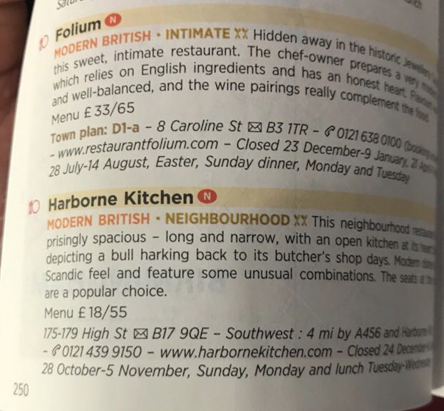 HarborneKitchen's tweet photo. Massive congrats to all the new and retaining @MichelinGuideUK restaurants today - we just got sent this from our buddy @AdamStokesChef who is at the awards.   We’re stoked (sorry) to be recommended this year, and it’s awesome for @foliumrest too. https://t.co/kKNvC2NhmB