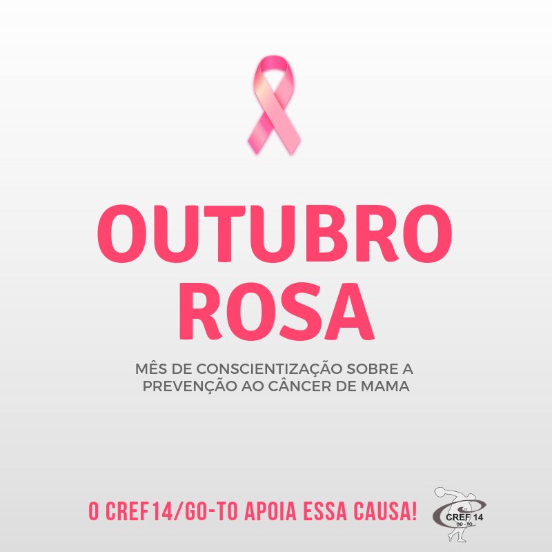 CREF14's tweet photo. Outubro é o mês da luta contra o câncer de mama, qdo o mundo se une em campanha pela conscientização da importância q tem a prevenção desse mal. O autoexame e os exames periódicos são os principais meios p o diagnóstico precoce, o que aumenta a chance de cura #CREF14 #OutubroRosa https://t.co/Ndph3E2RMn