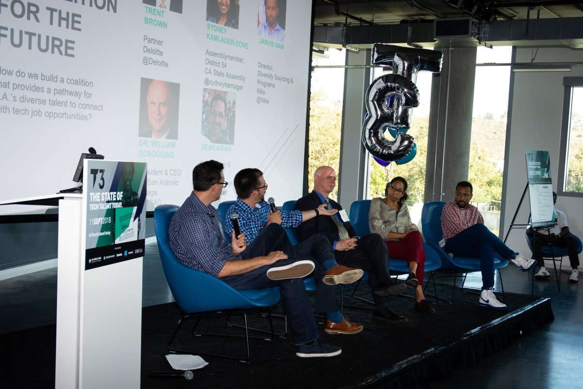 LoyolaMarymount's tweet photo. LMU, in partnership with @BixelExchange and @LAAreaChamber, recently hosted the inaugural State of Tech Talent Today conference at #LMUPlayaVista, which explored the present and future of #tech in #LosAngeles: https://t.co/NZ5Gx4u3FA #T3TechTalentToday https://t.co/YSGLbv4XtI