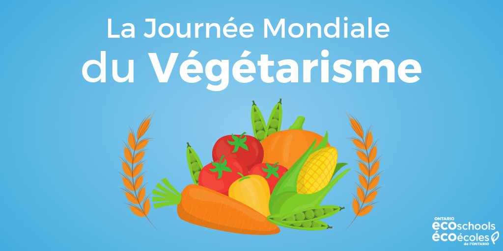 EcoSchoolsCAN's tweet photo. Le 1er octobre est la #JournéeMondialeduVégétarisme. Pour tout savoir sur les bienfaits d’un régime végétarien pour la conservation des ressources naturelles, la protection des écosystèmes et la réduction de notre empreinte écologique: https://t.co/5dPPl9em7s #modedeviedurable https://t.co/lv72mJ00Mn