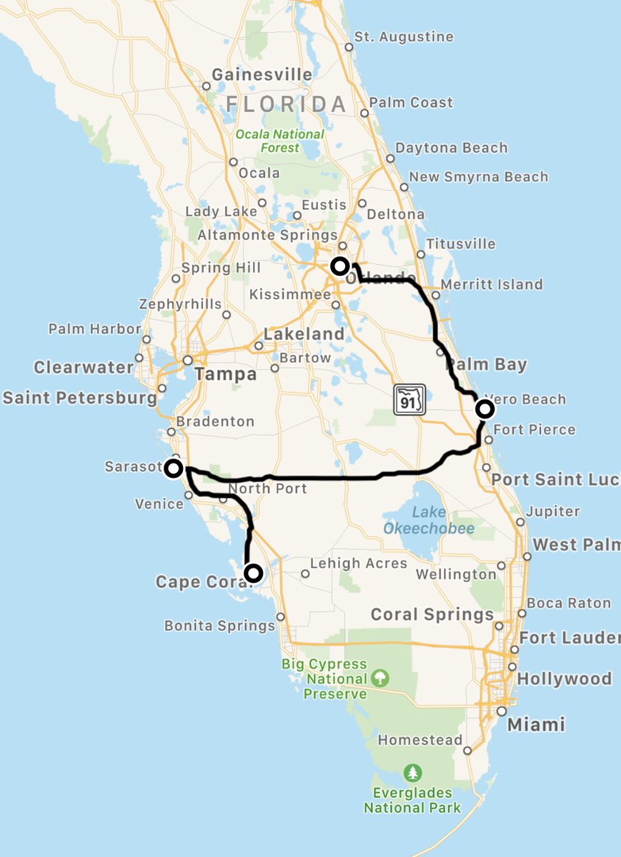 BellevueMC's tweet photo. Our Florida trip! 

🏠 Omaha ✈️ Orlando 🌴⁣⁣
🌴 Orlando 🚗 Vero Beach 🌊⁣⁣
🌊 Vero Beach 🚗 Siesta Key 🏖⁣⁣
🏖 Siesta Key 🚗 Cape Coral ⛪ ⁣⁣
⛪ Cape Coral 🚗 Siesta Key 🏖 ⁣⁣
🏖 Siesta Key 🚗 Vero Beach 🌊 ⁣
🌊 Vero Beach 🚗 Orlando 🌴⁣⁣
🌴 Orlando ✈️ Omaha 🏠 https://t.co/2vN14PlkiD