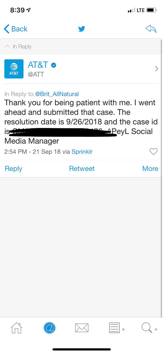 Brit_AllNatural's tweet image. I’m about to block @ATT from texting/emailing me. As you see my case was supposed to have been resolved by 9/26 &amp;amp; I haven’t heard a word but they’ve contacted me twice today about THEIR MONEY! YET THEY WONT. ONTACT ME ABOUT MY MONEY!!!!!!!! #ATTCUSTOMERSERVICE=HORRIBLE #ATTSUCKS