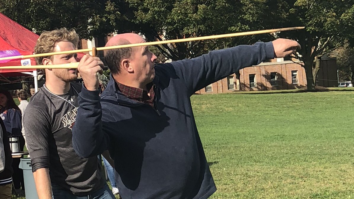 StLawrenceU's tweet image. One of the most popular events during #SLUfamily Weekend: Atlatl Spear Throwing, hosted by our Department of Anthropology! (📸: Emma Kroll ‘21)