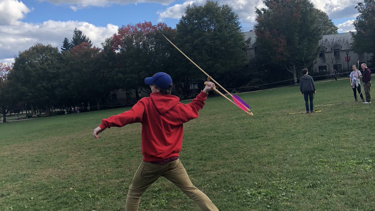 StLawrenceU's tweet image. One of the most popular events during #SLUfamily Weekend: Atlatl Spear Throwing, hosted by our Department of Anthropology! (📸: Emma Kroll ‘21)