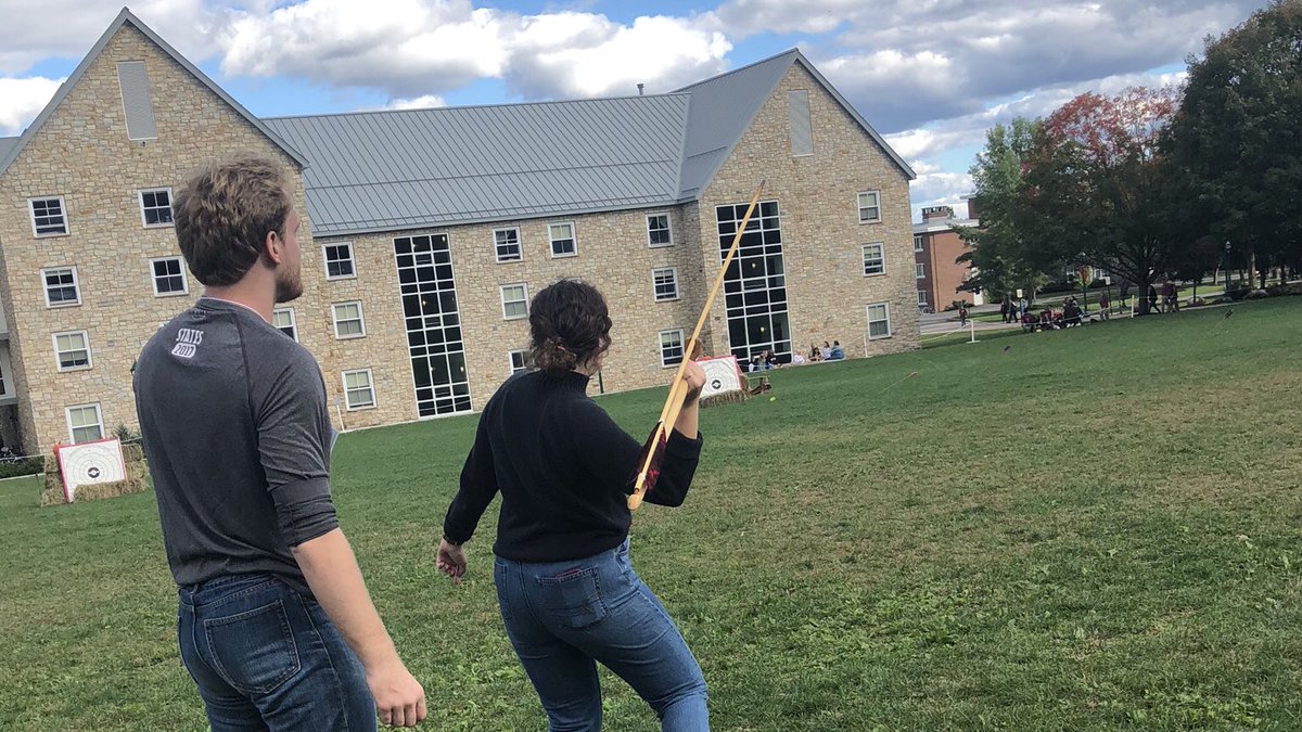 StLawrenceU's tweet image. One of the most popular events during #SLUfamily Weekend: Atlatl Spear Throwing, hosted by our Department of Anthropology! (📸: Emma Kroll ‘21)