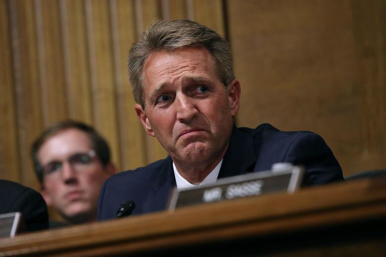 Democracy_DMV's tweet photo. @NBCNews Who woke up #SenFlake and put a quarter in him! No really, where has this #JeffFlake been all these years? Thank god he found Jesus or his conscience to ask for the #FBI investigation! #KavanaughInvestigation @CNN @MSNBC https://t.co/WfjLzDvqLn