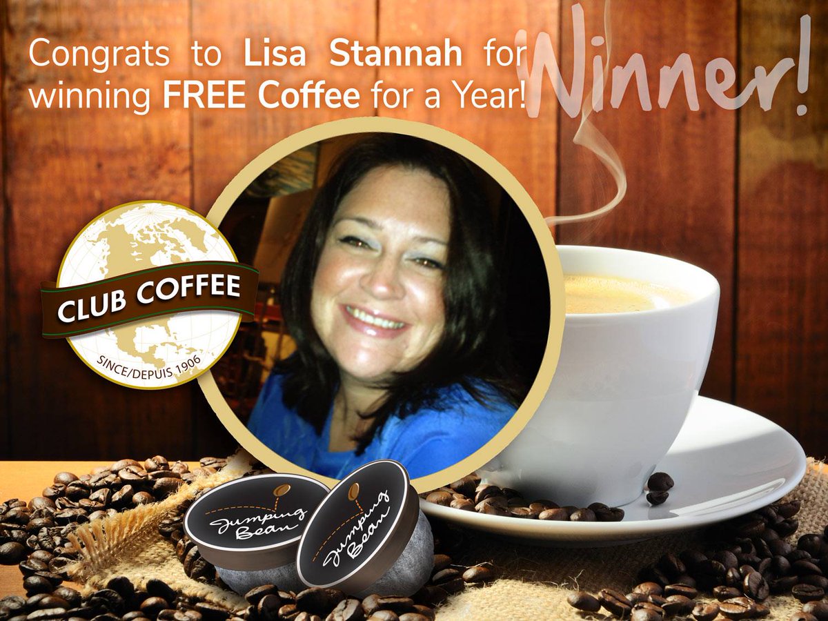 ClubcoffeeLP's tweet photo. Happy International Coffee Day!! ☕
We're happy to announce our Club Coffee’s Win Free Coffee for a Year Contest winner- Lisa Stannah. Congratulations to our winner!! 🙂
#InternationalCoffeeDay2018 #InternationalCoffeeDay #FreeCoffee #CoffeeContest #CompostablePods #PurPod100 https://t.co/a918ZFbzMO
