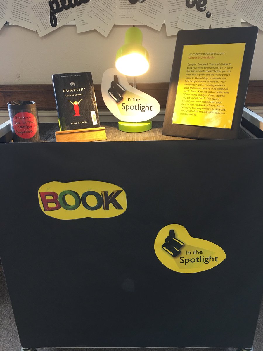 wmsic's tweet photo. Great display created by our media specialist, Mrs. Haskins. WMS students can request a book to be chosen as the spotlight. #washpride https://t.co/Mtcqi7NSNR