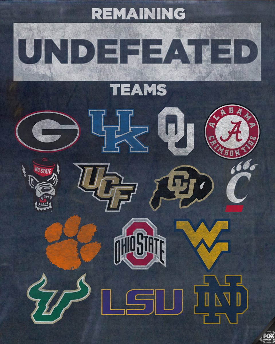 CFBONFOX's tweet image. RT if your team is still undefeated through Week 5!