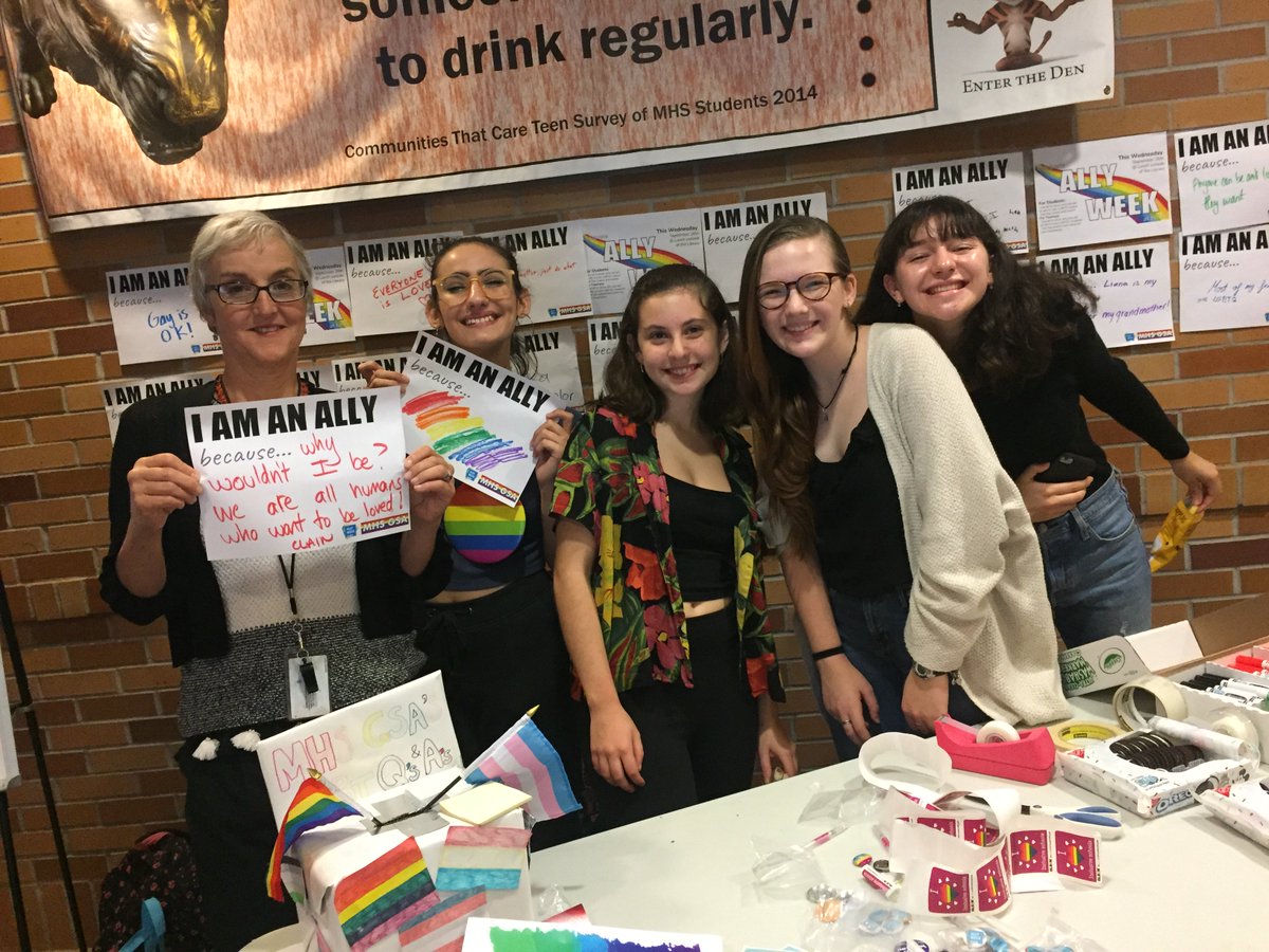 GLSENNYC's tweet photo. GLSEN #AllyWeek festivities last week at #MHS. You can learn more about Ally Week at https://t.co/b4Rmz9iCWS. https://t.co/ABb2yRBNBg
