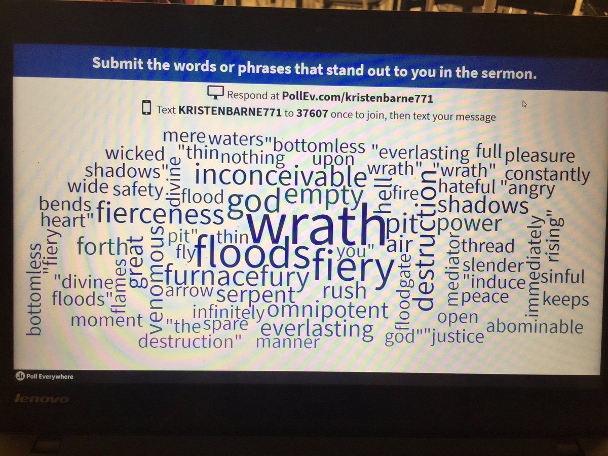 Kristendency2's tweet photo. Loved using @polleverywhere to gather important examples of diction with my students. The word cloud feature helped them visualize the emotional language #ElancoSD https://t.co/jEoFnX8mxY